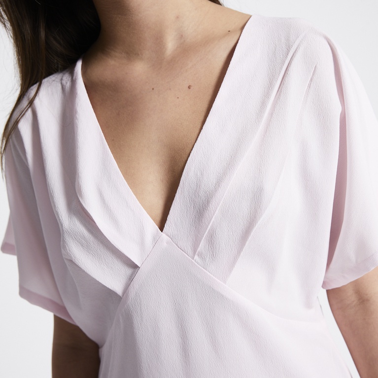 V-neck crepe dress "Selena" Light Pink